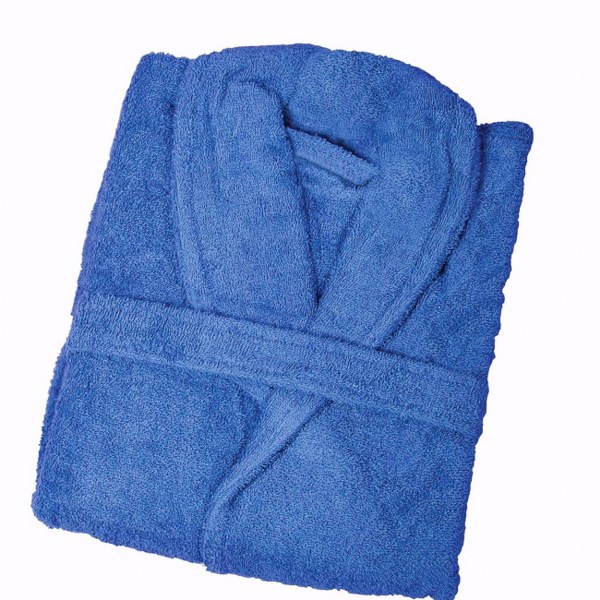 Μπουρνούζι Ενηλίκων Με Γιακά Βαμβακερό Extra Large Daily Blue Sb home (Ύφασμα: Βαμβάκι 100%, Χρώμα: Μπλε) - Sb home - 5206864072091